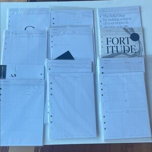 Cloth and Paper Stationery Planner Sets- White Bundle